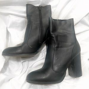 Black heel booties